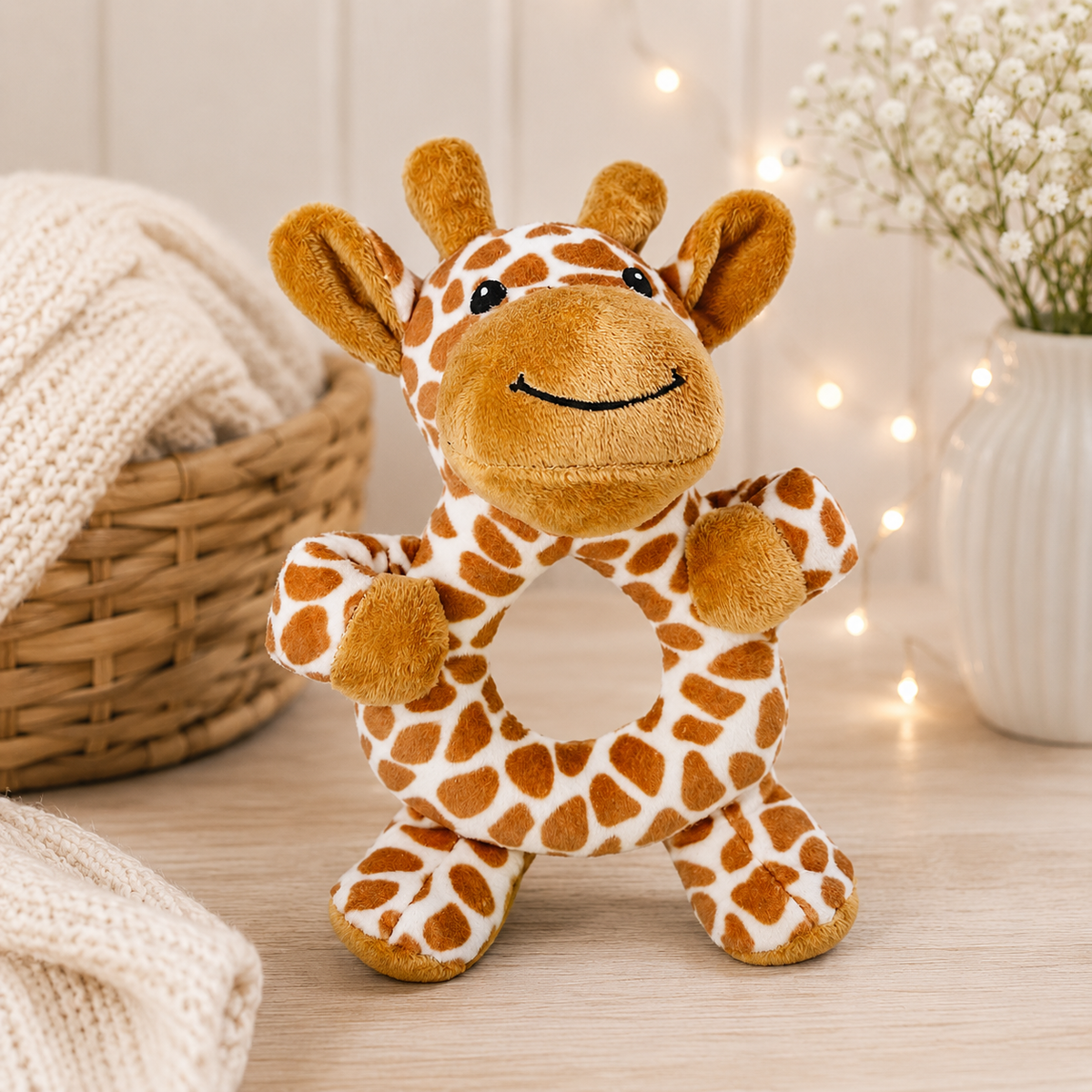 Plush Giraffe Baby Ring Toy – My First Giraffe Toy