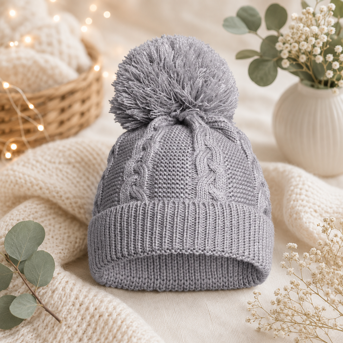 Beautiful Warm Baby Pom Pom Bobble Hats , winter hat