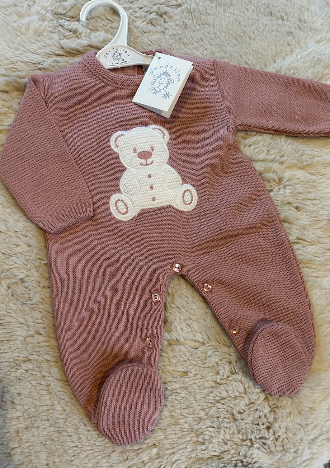 Pink knitted Bear Dandelion Onsie