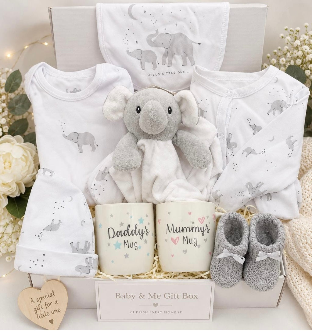 Baby & Me Elephant New Baby Gift Box – Mummy & Daddy Gift Set