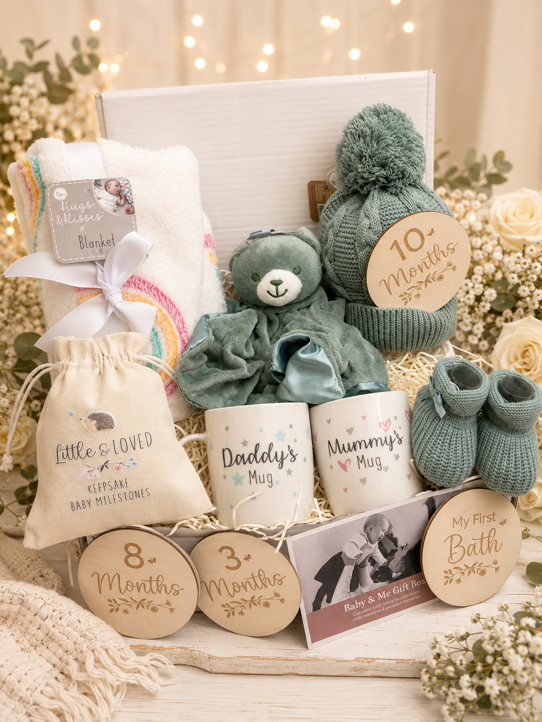 Baby & Me Baby Keepsake Gift Hamper – Sage Green