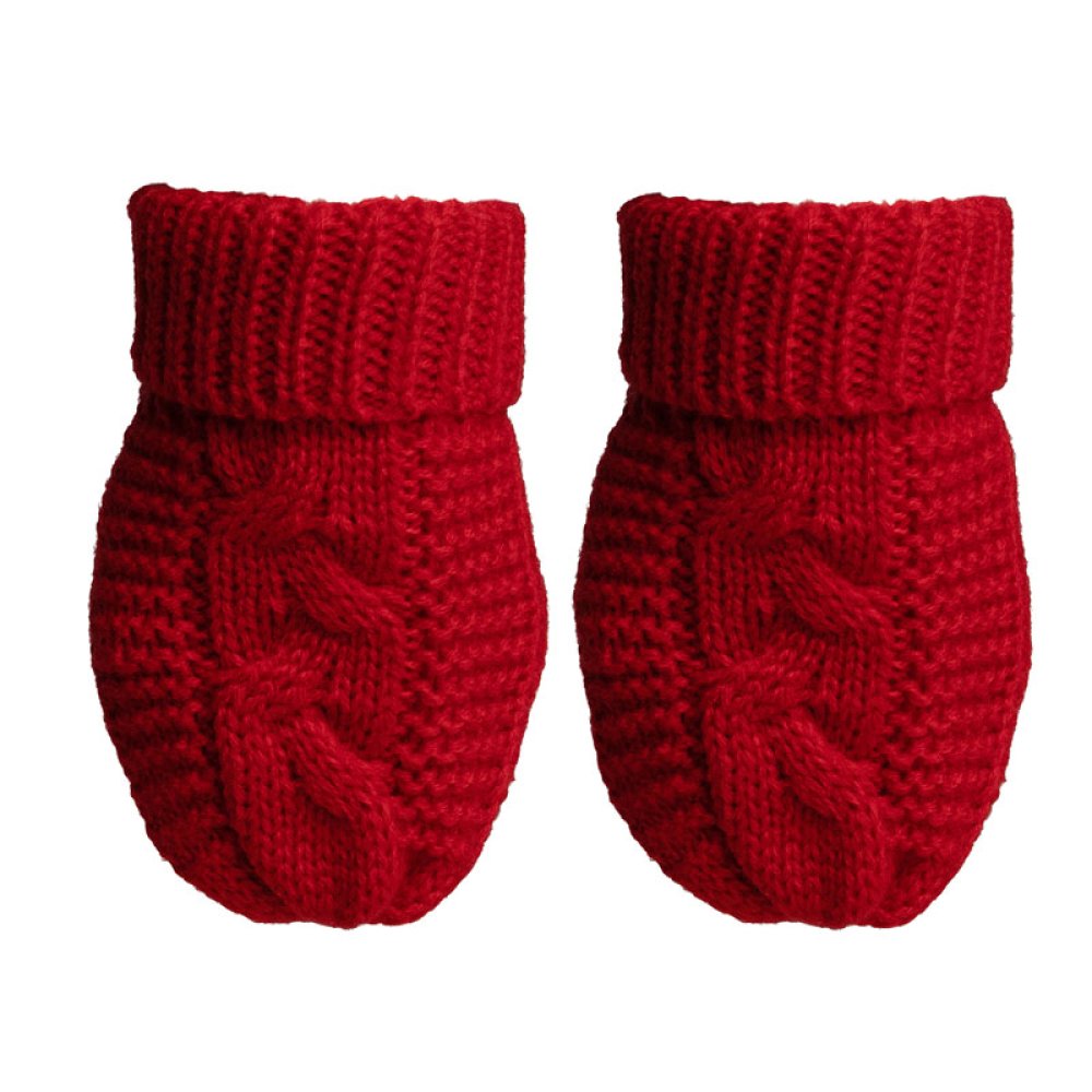 Baby Knitted Mittens – Red Newborn Baby Mittens – Soft Winter Baby Gift