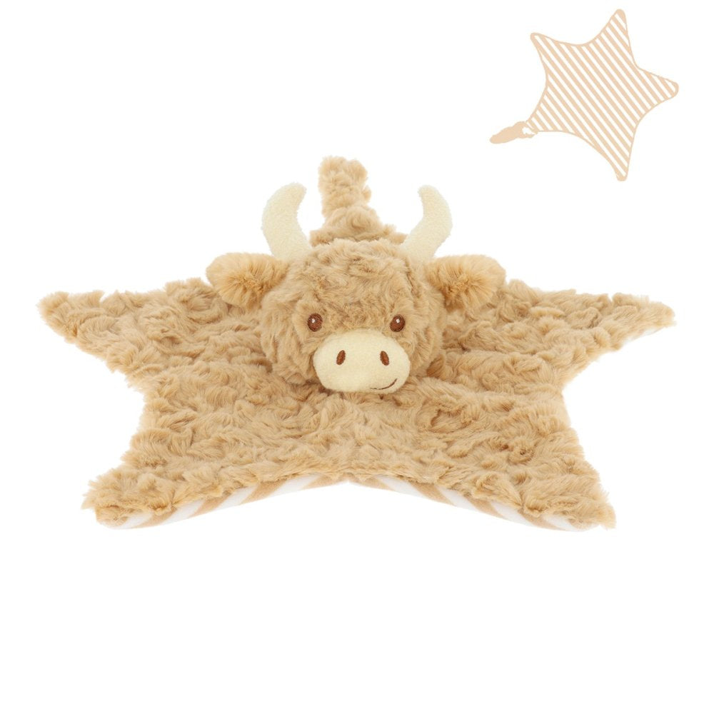 Highland Cow Baby Comforter – Soft Cuddly Baby Lovey – Newborn Gift