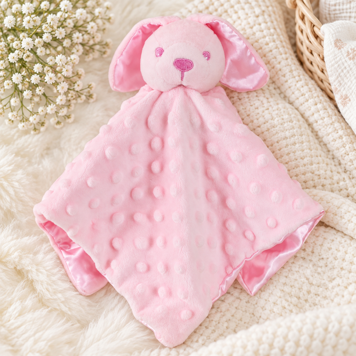 Pink Bunny Baby Comforter | Newborn Baby Gif