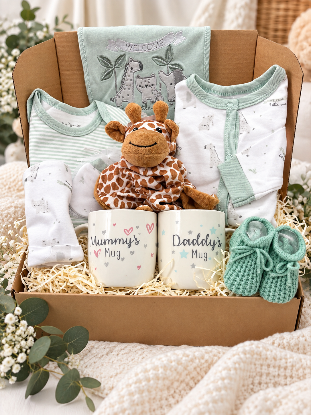 Baby Giraffe Baby Gift Box – New Baby Boy or Girl Gift Hamper