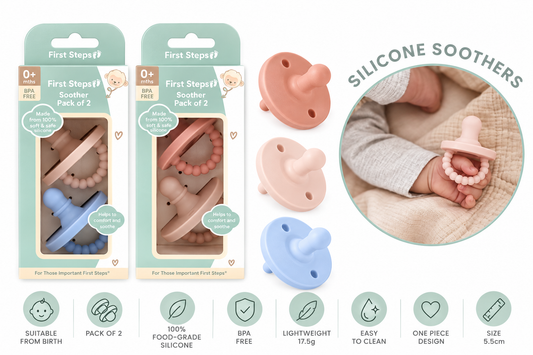 First Steps Silicone Baby Soother – Pack of 2 | BPA-Free Dummy