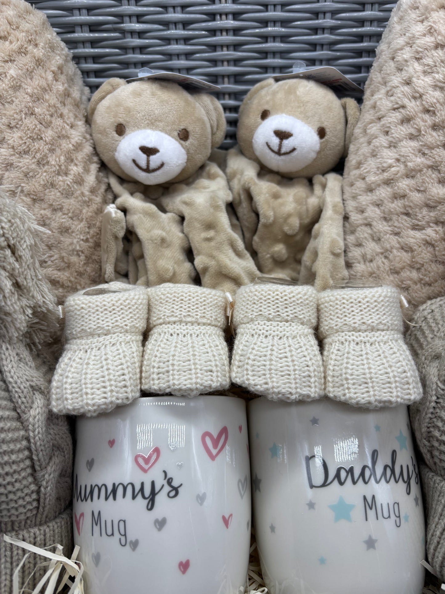 Luxury Twin Baby Gift Hamper – A Special Welcome for Two Little Arrivals - Beige Bear