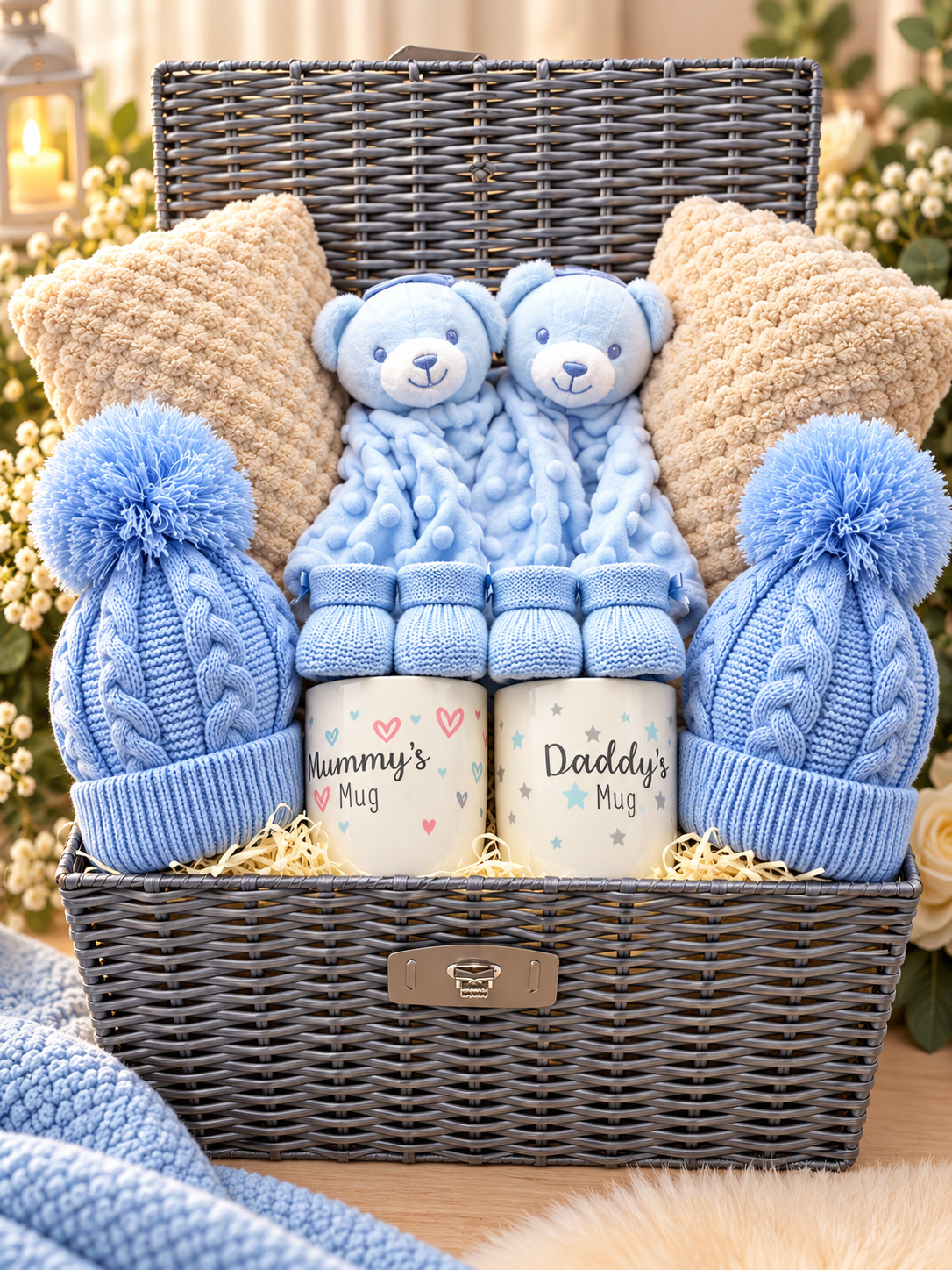 Luxury Twin Baby Gift Hamper – A Special Welcome for Two Little Arrivals - Baby Blue Bear
