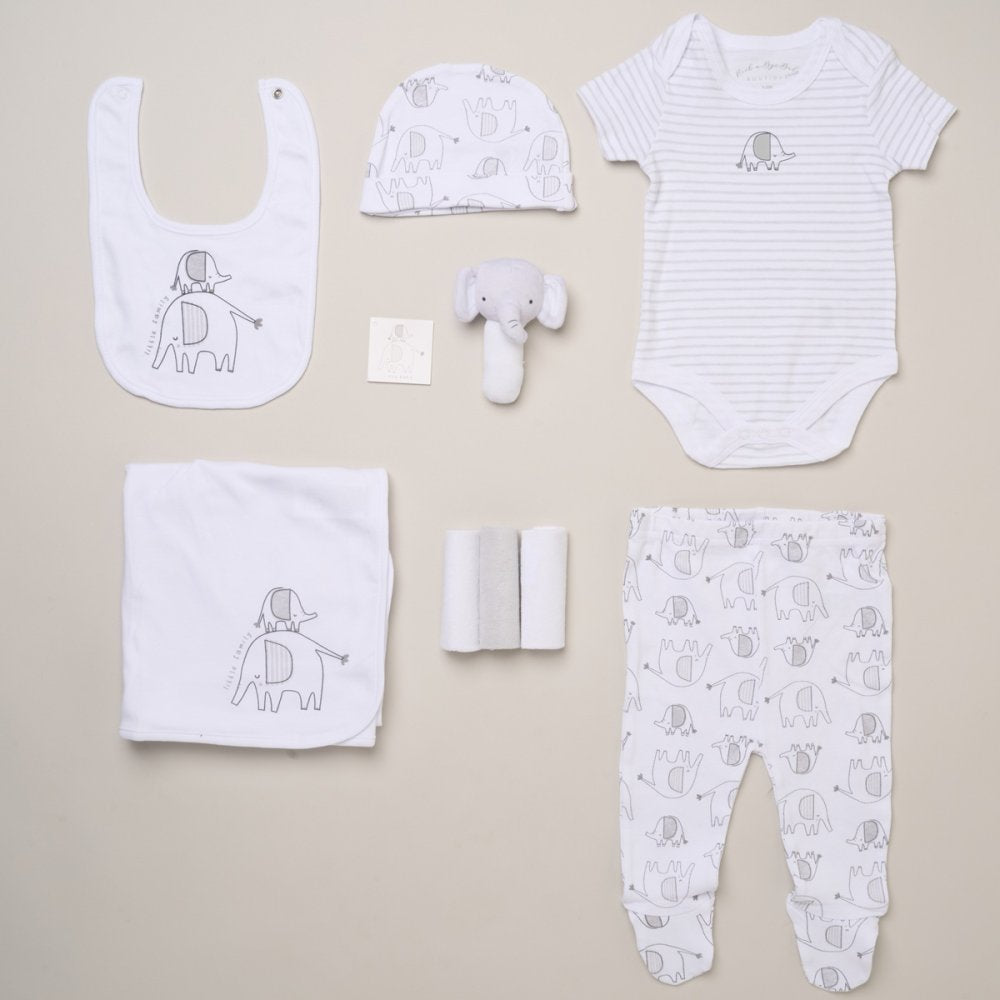 Luxury Elephant Baby Gift Hamper – Unisex Newborn Gift Basket for Baby and Parents