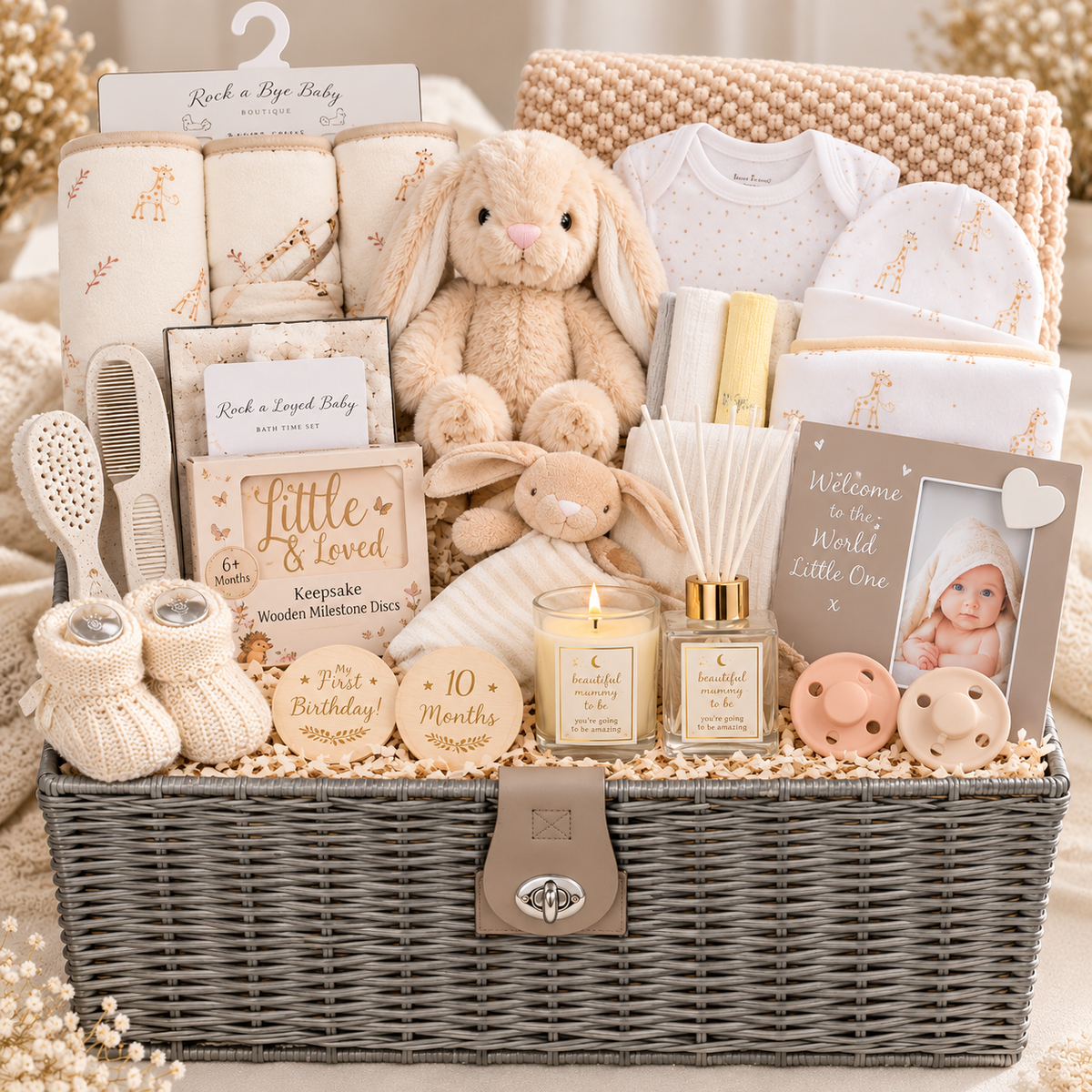 Luxury Neutral Newborn Baby Hamper – Premium Baby & Parents Gift Box