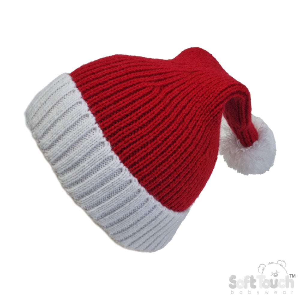 Baby Christmas Santa Hat 0–12 Months | Knitted Red Hat