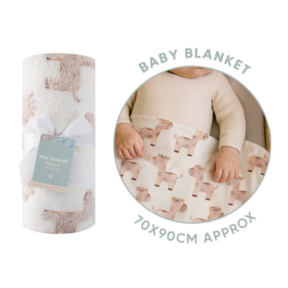 Supersoft Giraffe Fleece Baby Blanket – Neutral Baby Gift