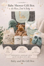 Load image into Gallery viewer, Luxury Baby Shower Gift Hamper for Mum, Dad &amp; Baby
