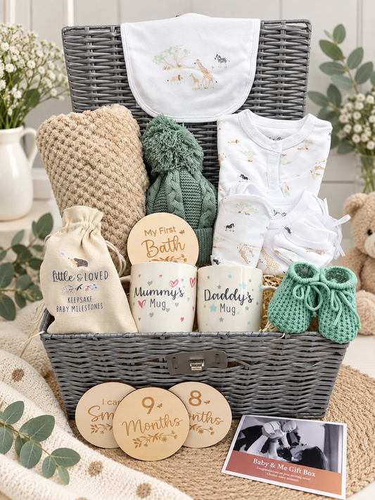 Luxury baby hamper with blanket