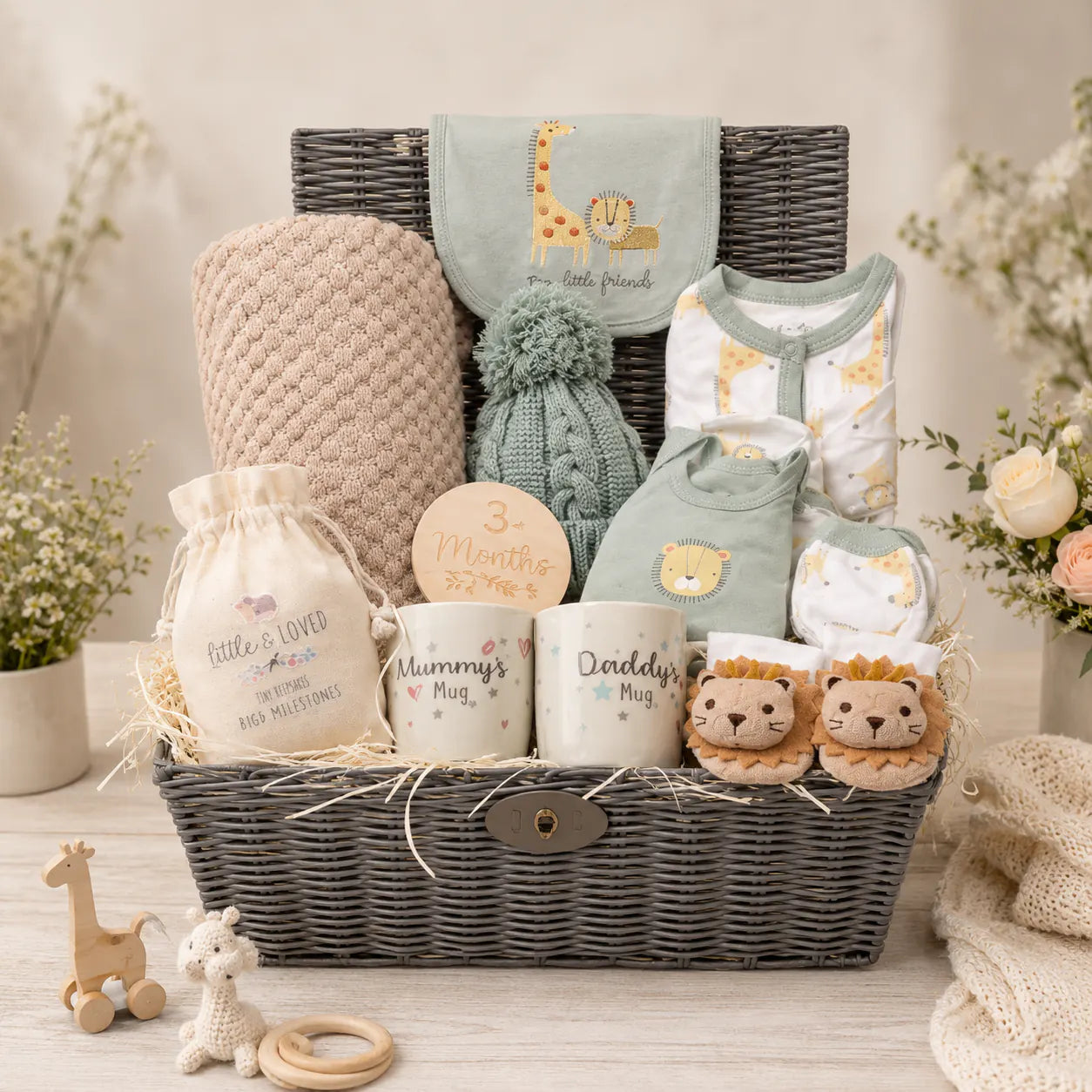 Baby and Me Gift Box luxury baby hamper with newborn clothing, keepsakes and gifts for Mum and Dad