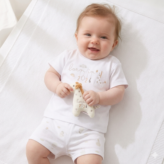 Born in 2026 Giraffe Baby Gift Set