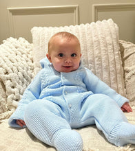Load image into Gallery viewer, Blue knitted pram suit
