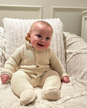 Load image into Gallery viewer, Beautiful Dandelion Hooded Cable Knitted Pram Suit
