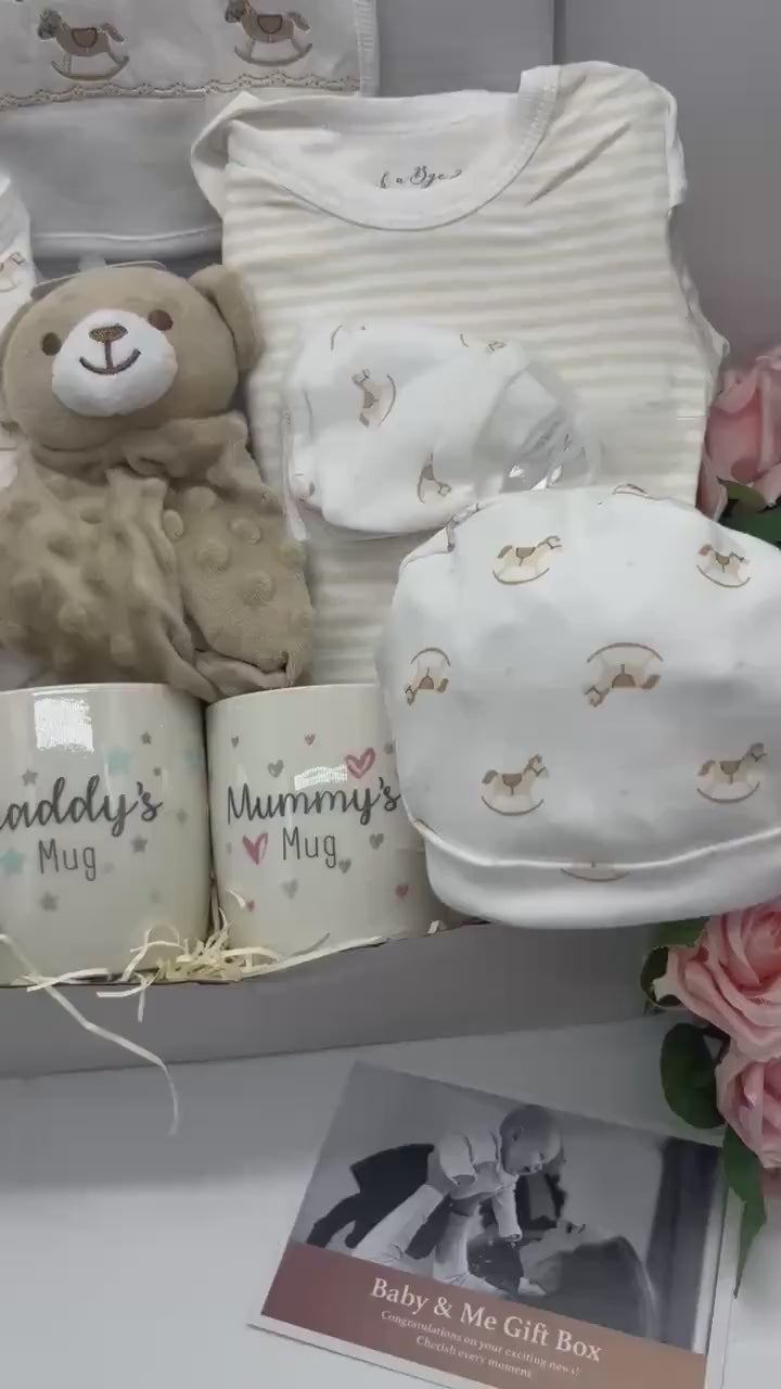 Neutral baby gift box for Mum, Dad and baby video