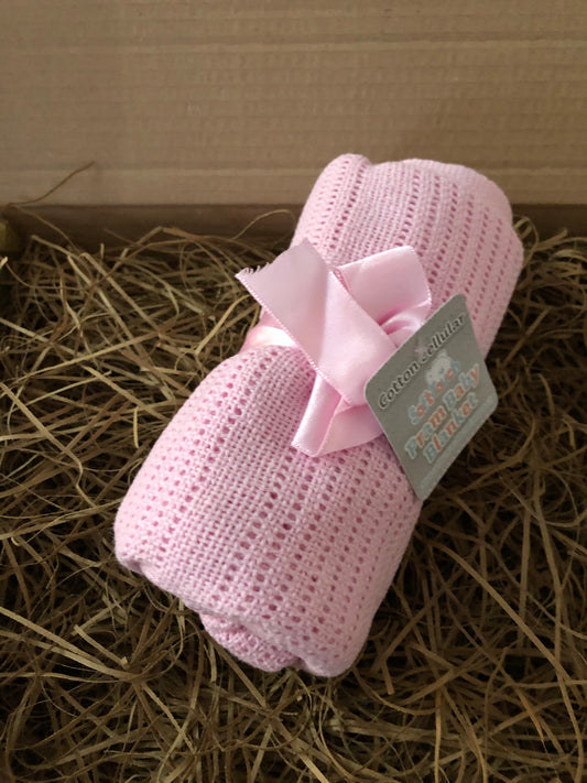 Large Deluxe Baby Blankets Blue - Pink - White