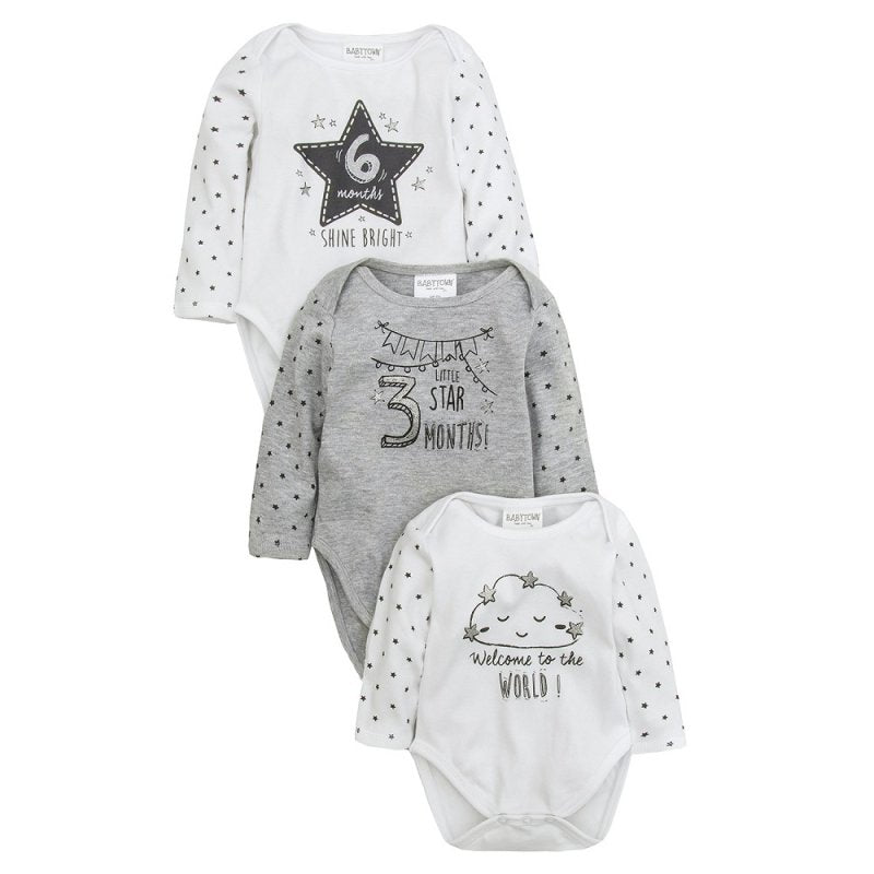 Baby Milestone Vests 3 Pack