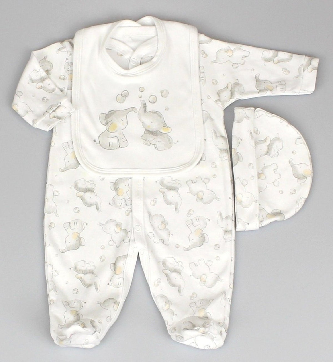 Elephant 3 piece Sleepsuit set