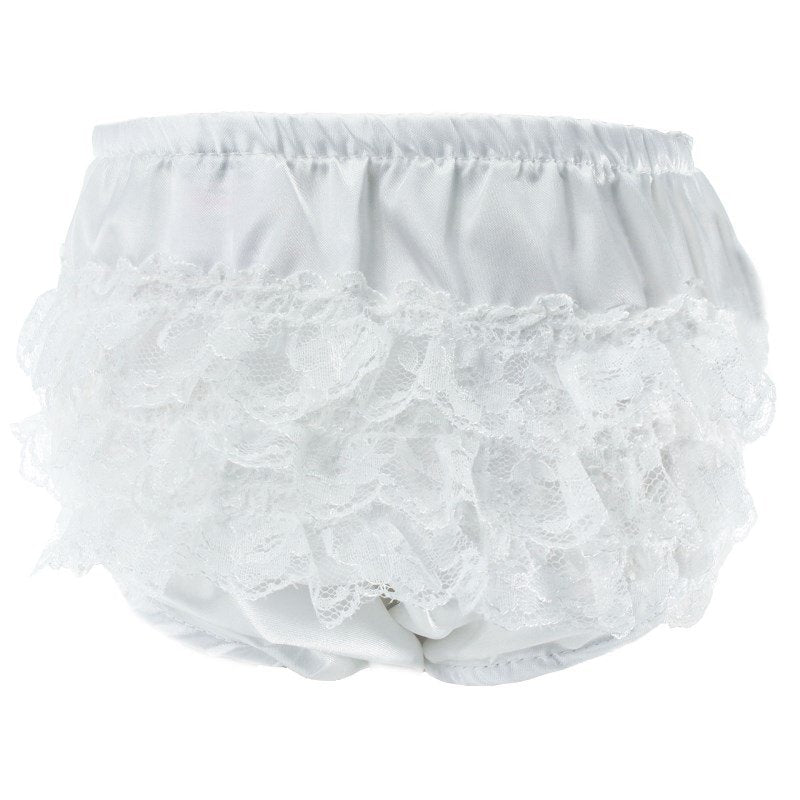 CREAM SATIN FRILLY PANT (0-12 MONTHS)