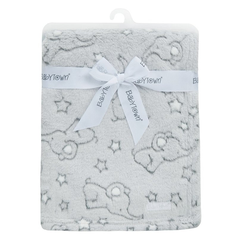 Baby Grey Elephant Jacquard Blanket