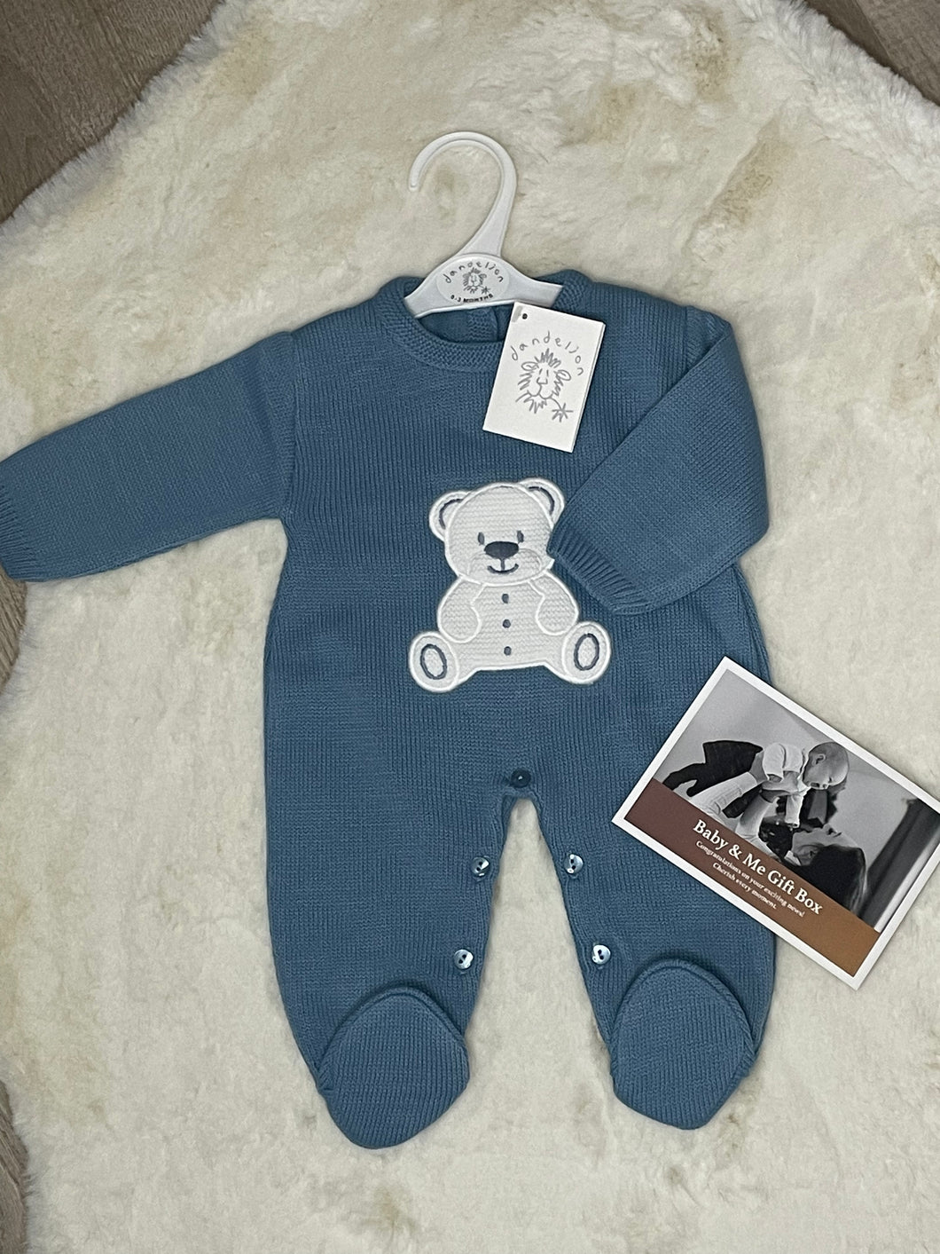 Blue knitted Bear Dandelion Onsie